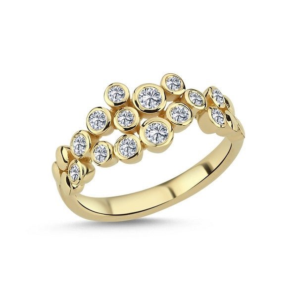 Klassisk Nuran Bubbles diamantring i 14 kt guld med 0,38 ct diamanter i tube fatninger.